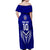 Custom Kimbe Cutters Rugby Off Shoulder Maxi Dress Papua New Guinea Polynesian Tattoo Blue Version LT03 - Polynesian Pride