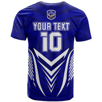 Custom Kimbe Cutters Rugby T Shirt Papua New Guinea Polynesian Tattoo Blue Version LT03 - Polynesian Pride