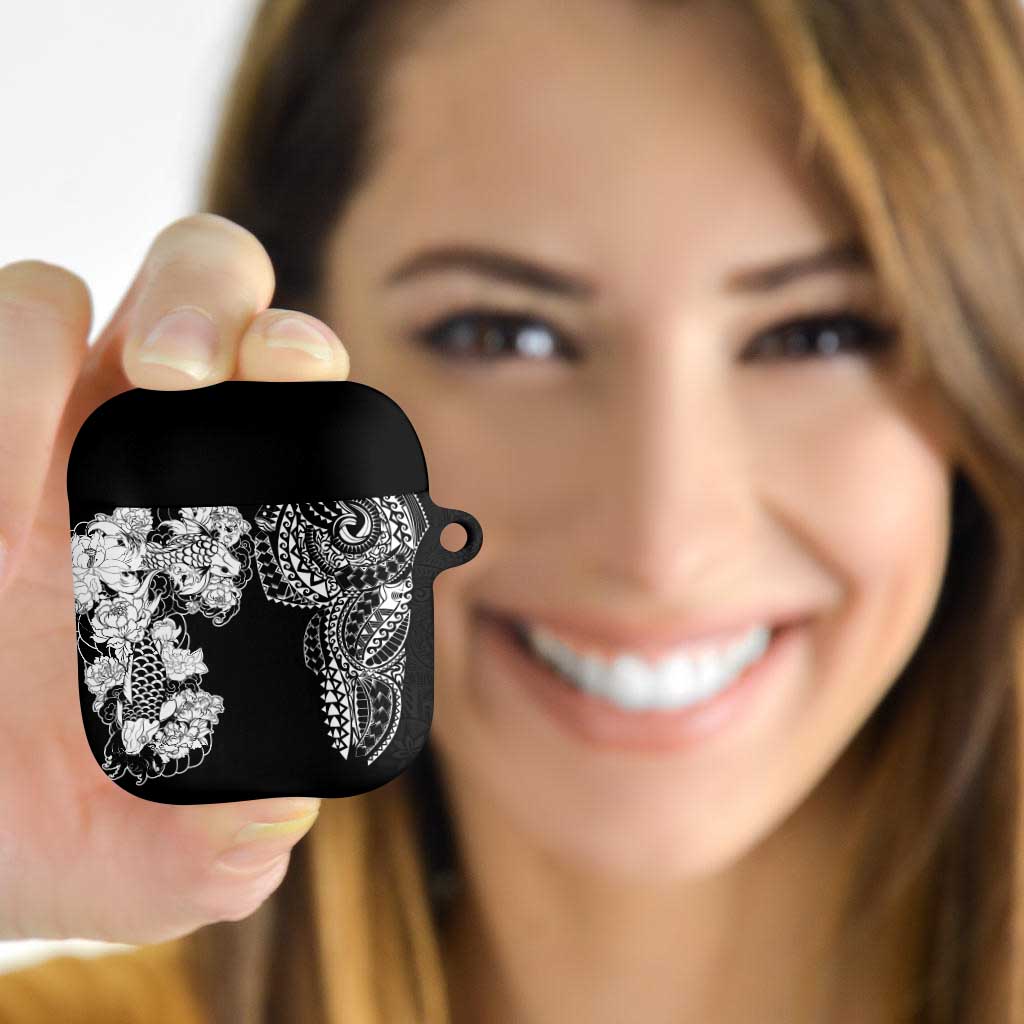 Japanese Irezumi and Hawaiian Polynesian Art Tattoo AirPods Case Black Color LT03 Black - Polynesian Pride