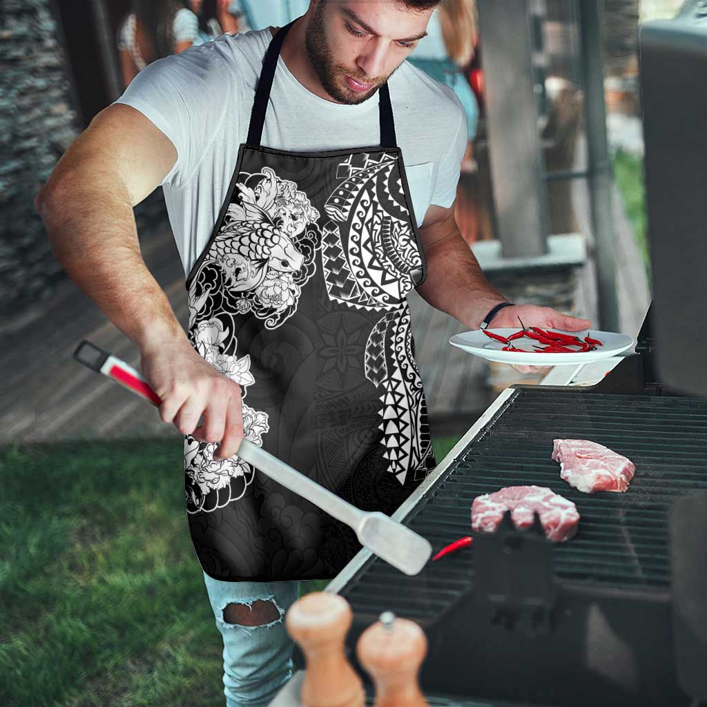 Japanese Irezumi and Hawaiian Polynesian Art Tattoo Apron Black Color LT03 - Polynesian Pride