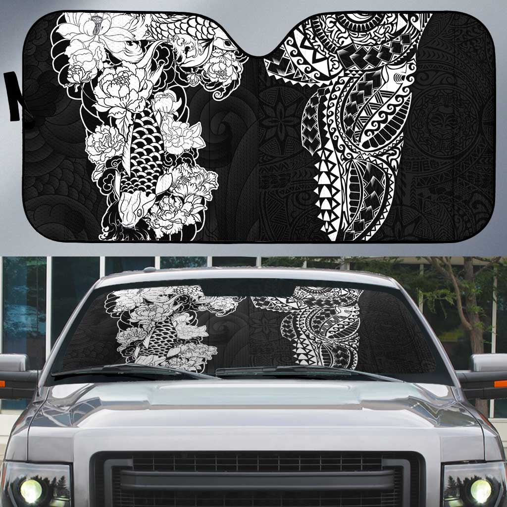 Japanese Irezumi and Hawaiian Polynesian Art Tattoo Auto Sun Shade Black Color - Polynesian Pride
