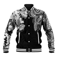 Japanese Irezumi and Hawaiian Polynesian Art Tattoo Baseball Jacket Black Color LT03 Unisex Black - Polynesian Pride