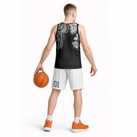 Japanese Irezumi and Hawaiian Polynesian Art Tattoo Basketball Jersey Black Color LT03 - Polynesian Pride