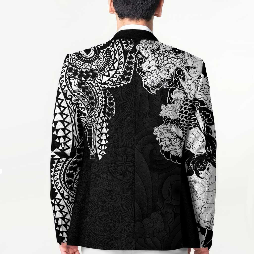 Japanese Irezumi and Hawaiian Polynesian Art Tattoo Blazer Black Color LT03 - Polynesian Pride