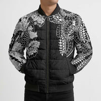 Japanese Irezumi and Hawaiian Polynesian Art Tattoo Bomber Puffer Jacket Black Color LT03 - Polynesian Pride