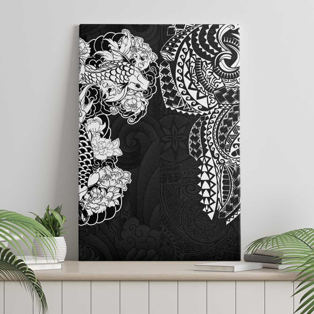Japanese Irezumi and Hawaiian Polynesian Art Tattoo Canvas Wall Art Black Color LT03 - Polynesian Pride