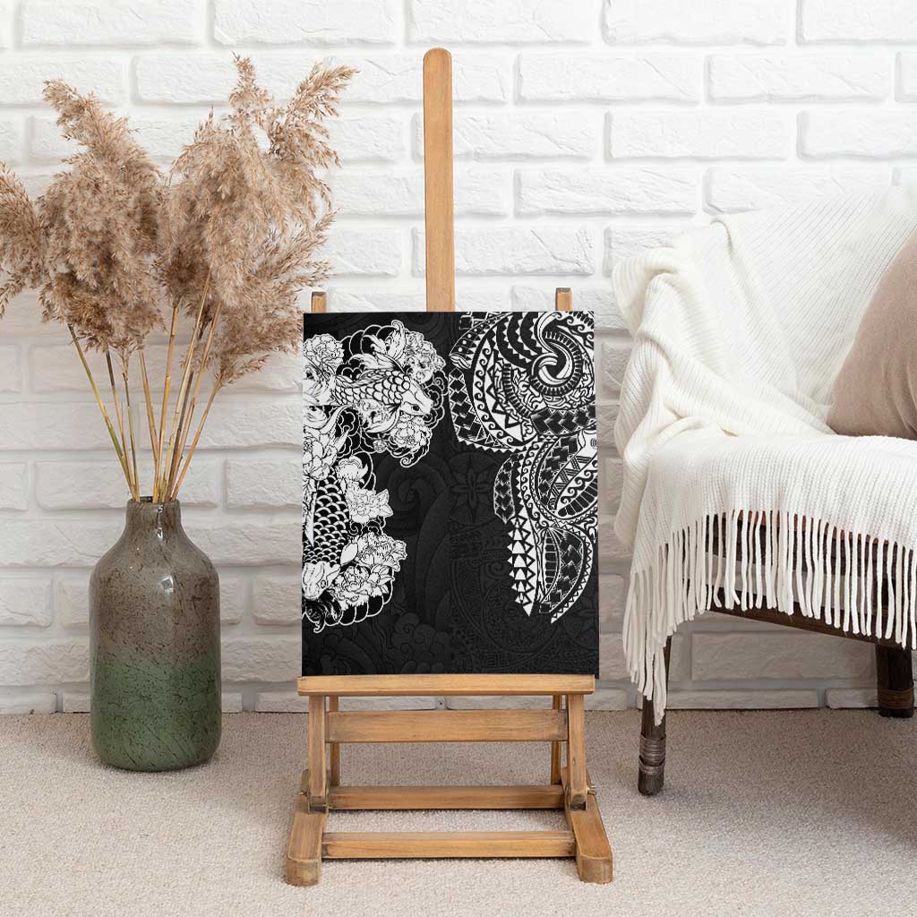 Japanese Irezumi and Hawaiian Polynesian Art Tattoo Canvas Wall Art Black Color LT03 - Polynesian Pride