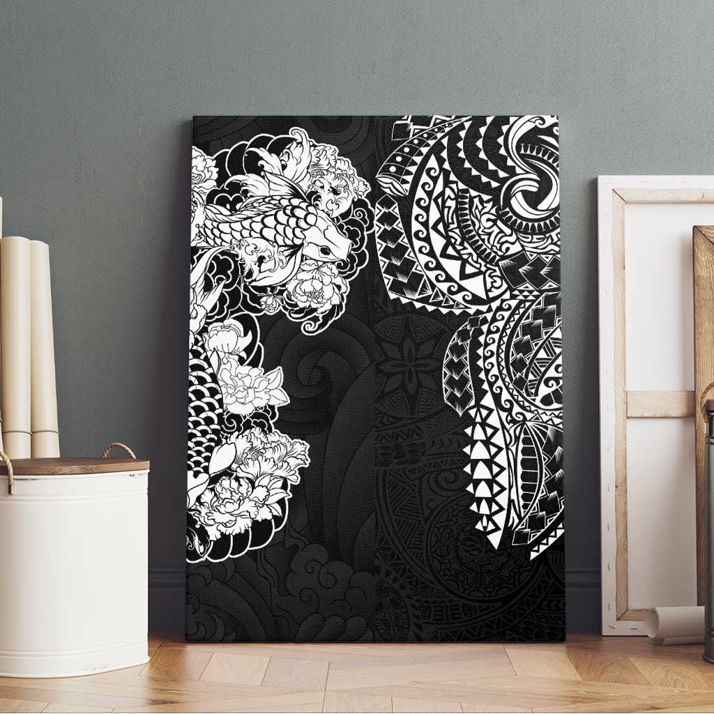 Japanese Irezumi and Hawaiian Polynesian Art Tattoo Canvas Wall Art Black Color LT03 - Polynesian Pride