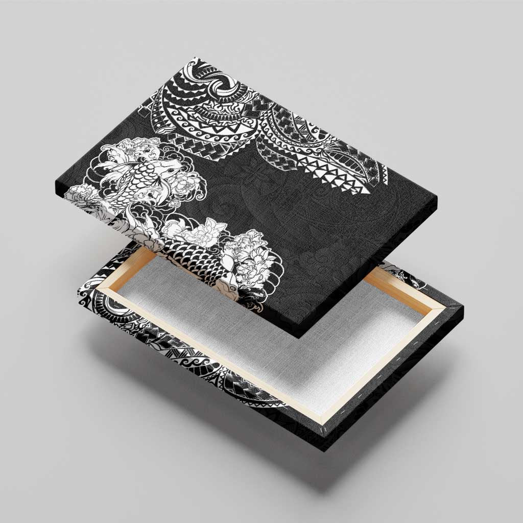Japanese Irezumi and Hawaiian Polynesian Art Tattoo Canvas Wall Art Black Color LT03 - Polynesian Pride