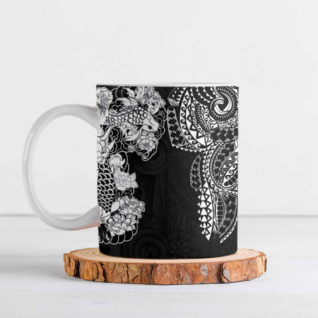 Japanese Irezumi and Hawaiian Polynesian Art Tattoo Ceramic Mug Black Color LT03 Black - Polynesian Pride