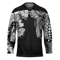Japanese Irezumi and Hawaiian Polynesian Art Tattoo Hockey Jersey Black Color LT03 Unisex Black - Polynesian Pride