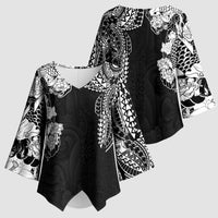 Japanese Irezumi and Hawaiian Polynesian Art Tattoo Kimono Sleeve Blouse Black Color LT03 - Polynesian Pride