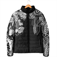 Japanese Irezumi and Hawaiian Polynesian Art Tattoo Padded Jacket Black Color LT03 - Polynesian Pride