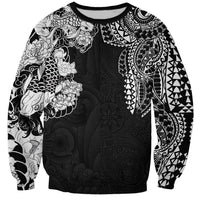 Japanese Irezumi and Hawaiian Polynesian Art Tattoo Sweatshirt Black Color LT03 Unisex Black - Polynesian Pride