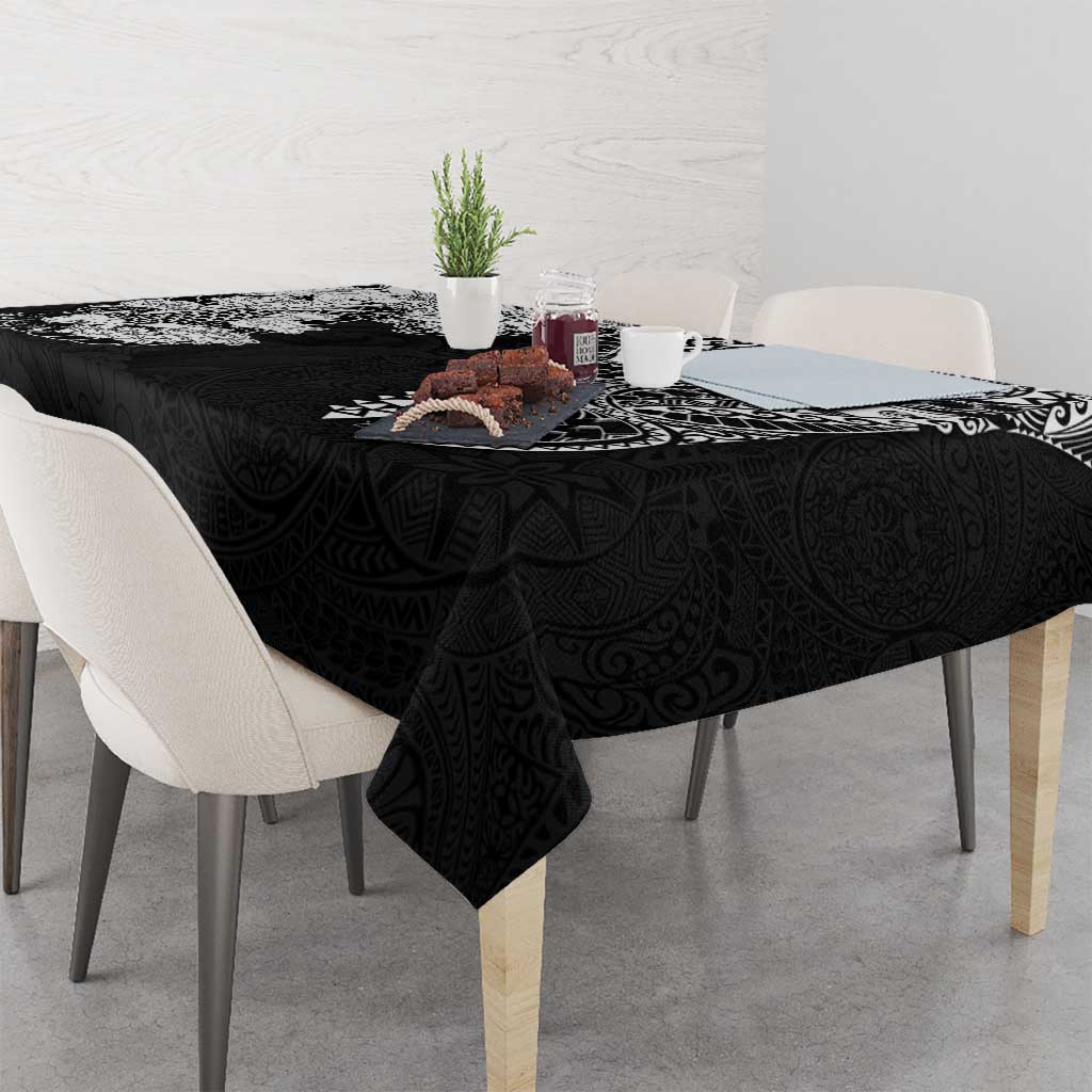 Japanese Irezumi and Hawaiian Polynesian Art Tattoo Tablecloth Black Color LT03 - Polynesian Pride