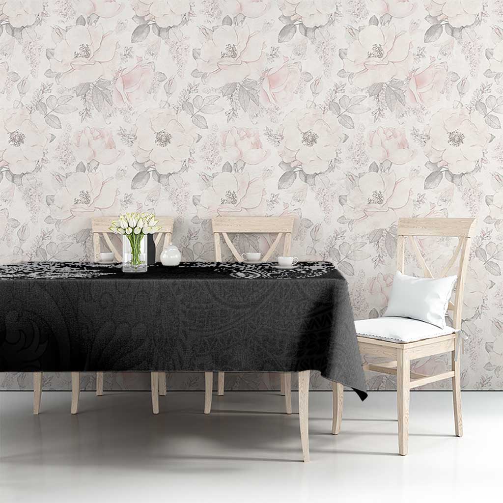 Japanese Irezumi and Hawaiian Polynesian Art Tattoo Tablecloth Black Color LT03 - Polynesian Pride