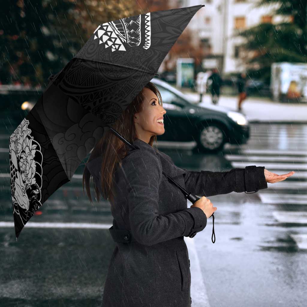 Japanese Irezumi and Hawaiian Polynesian Art Tattoo Umbrella Black Color - Polynesian Pride