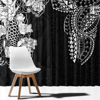 Japanese Irezumi and Hawaiian Polynesian Art Tattoo Window Curtain Black Color - Polynesian Pride