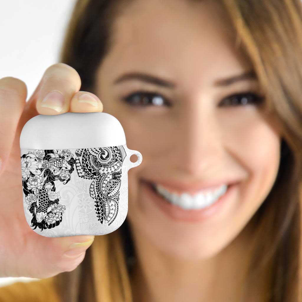 Japanese Irezumi and Hawaiian Polynesian Art Tattoo AirPods Case White Color LT03 White - Polynesian Pride