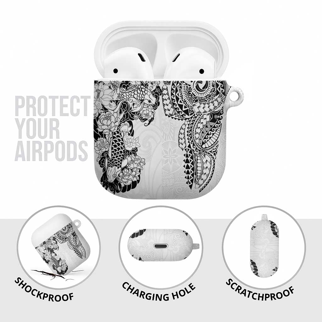 Japanese Irezumi and Hawaiian Polynesian Art Tattoo AirPods Case White Color LT03 - Polynesian Pride