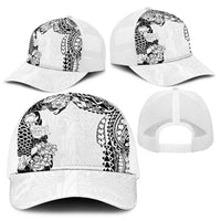 Japanese Irezumi and Hawaiian Polynesian Art Tattoo Baseball Net Cap White Color - Polynesian Pride