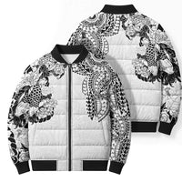 Japanese Irezumi and Hawaiian Polynesian Art Tattoo Bomber Puffer Jacket White Color LT03 - Polynesian Pride