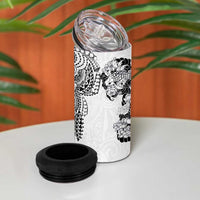 Japanese Irezumi and Hawaiian Polynesian Art Tattoo 4 in 1 Can Cooler Tumbler White Color - Polynesian Pride
