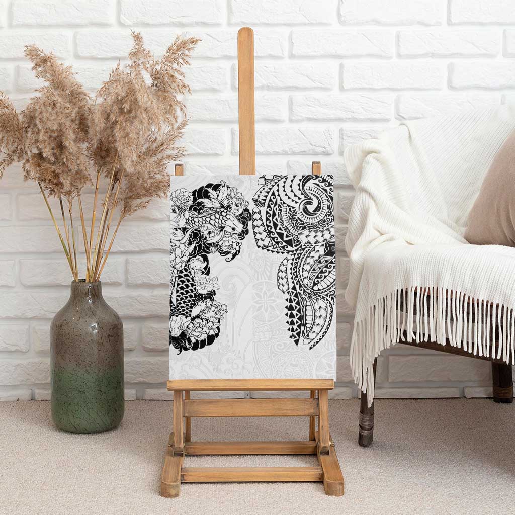 Japanese Irezumi and Hawaiian Polynesian Art Tattoo Canvas Wall Art White Color LT03 - Polynesian Pride