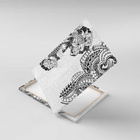 Japanese Irezumi and Hawaiian Polynesian Art Tattoo Canvas Wall Art White Color LT03 With Frame White - Polynesian Pride