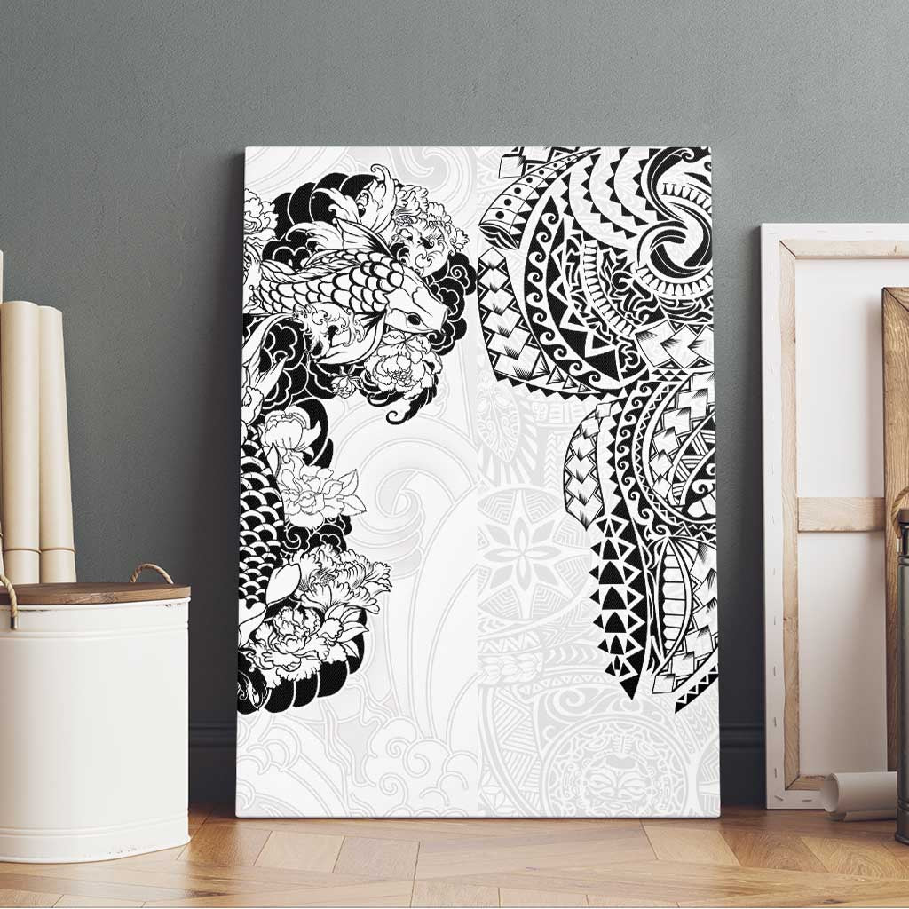 Japanese Irezumi and Hawaiian Polynesian Art Tattoo Canvas Wall Art White Color LT03 - Polynesian Pride