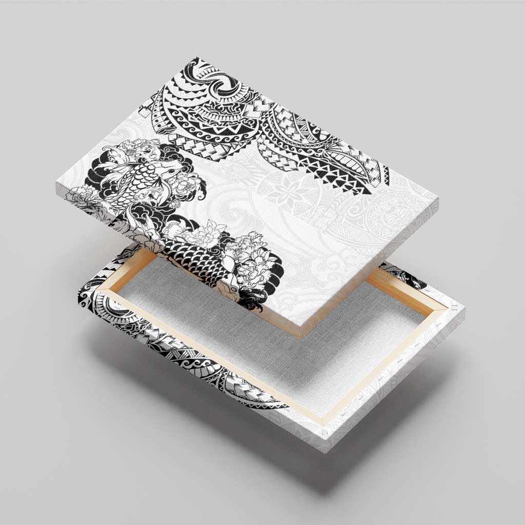 Japanese Irezumi and Hawaiian Polynesian Art Tattoo Canvas Wall Art White Color LT03 - Polynesian Pride