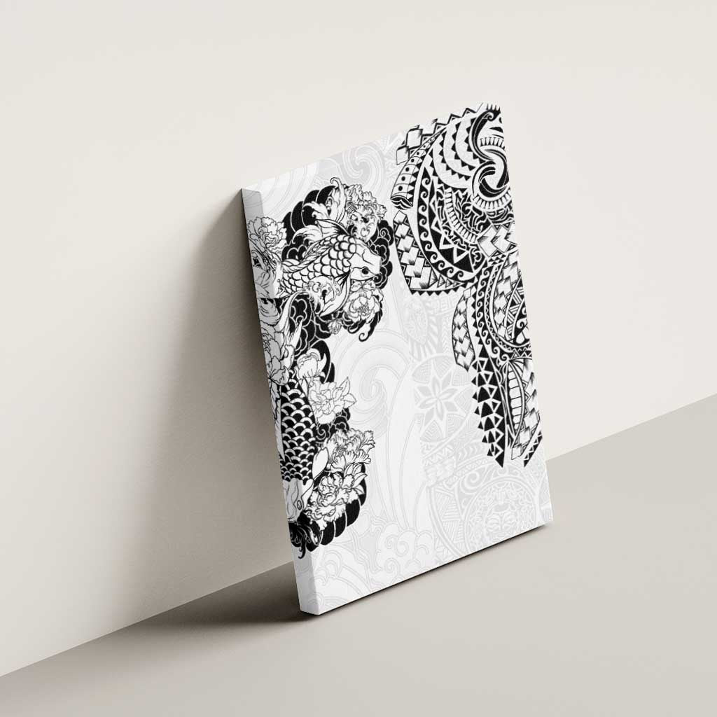 Japanese Irezumi and Hawaiian Polynesian Art Tattoo Canvas Wall Art White Color LT03 - Polynesian Pride