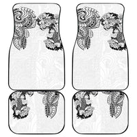 Japanese Irezumi and Hawaiian Polynesian Art Tattoo Car Mats White Color - Polynesian Pride