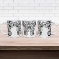 Japanese Irezumi and Hawaiian Polynesian Art Tattoo Ceramic Mug White Color LT03 - Polynesian Pride