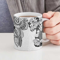 Japanese Irezumi and Hawaiian Polynesian Art Tattoo Ceramic Mug White Color LT03 - Polynesian Pride