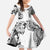 Japanese Irezumi and Hawaiian Polynesian Art Tattoo Family Matching Puletasi and Hawaiian Shirt White Color - Polynesian Pride