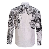 Japanese Irezumi and Hawaiian Polynesian Art Tattoo Family Matching Puletasi and Hawaiian Shirt White Color - Polynesian Pride