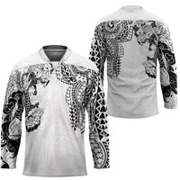 Japanese Irezumi and Hawaiian Polynesian Art Tattoo Hockey Jersey White Color LT03 - Polynesian Pride