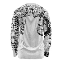 Japanese Irezumi and Hawaiian Polynesian Art Tattoo Long Sleeve Shirt White Color LT03 - Polynesian Pride