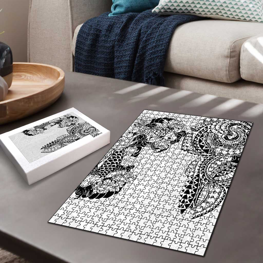 Japanese Irezumi and Hawaiian Polynesian Art Tattoo Puzzle White Color LT03 - Polynesian Pride