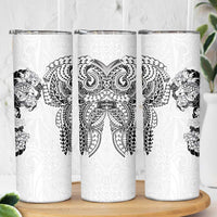 Japanese Irezumi and Hawaiian Polynesian Art Tattoo Skinny Tumbler White Color - Polynesian Pride