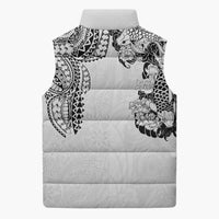 Japanese Irezumi and Hawaiian Polynesian Art Tattoo Sleeveless Puffer Jacket White Color LT03 - Polynesian Pride