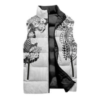 Japanese Irezumi and Hawaiian Polynesian Art Tattoo Sleeveless Puffer Jacket White Color LT03 - Polynesian Pride