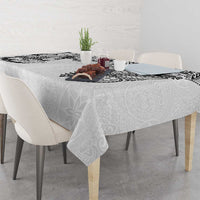 Japanese Irezumi and Hawaiian Polynesian Art Tattoo Tablecloth White Color LT03 - Polynesian Pride