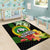 Hawaii Kaimuki High School Area Rug Tribal Kakau Pattern Mix Hibiscus Flower LT03 - Polynesian Pride