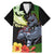 Hawaii Kaimuki High School Family Matching Mermaid Dress and Hawaiian Shirt Tribal Kakau Pattern Mix Hibiscus Flower LT03 Dad's Shirt - Short Sleeve Black - Polynesian Pride