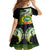 Hawaii Kaimuki High School Family Matching Off Shoulder Short Dress and Hawaiian Shirt Tribal Kakau Pattern Mix Hibiscus Flower LT03 - Polynesian Pride