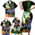 Hawaii Kaimuki High School Family Matching Short Sleeve Bodycon Dress and Hawaiian Shirt Tribal Kakau Pattern Mix Hibiscus Flower LT03 - Polynesian Pride