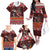 Hawaii KaʻUla Wena Volcano Turtle Family Matching Off The Shoulder Long Sleeve Dress and Hawaiian Shirt Lava and Tropical Plants Tribal Pattern