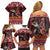 Hawaii KaʻUla Wena Volcano Turtle Family Matching Off Shoulder Short Dress and Hawaiian Shirt Lava and Tropical Plants Tribal Pattern